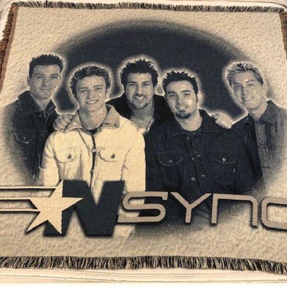 NSYNC Bedding Vintage New Nsync Blue Moon Throw Blanket Afghan